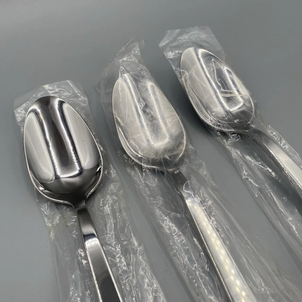 Mikasa PINCH Oval Soup Spoons 3pcs Glossy Forged Stainless Place Table 7.75